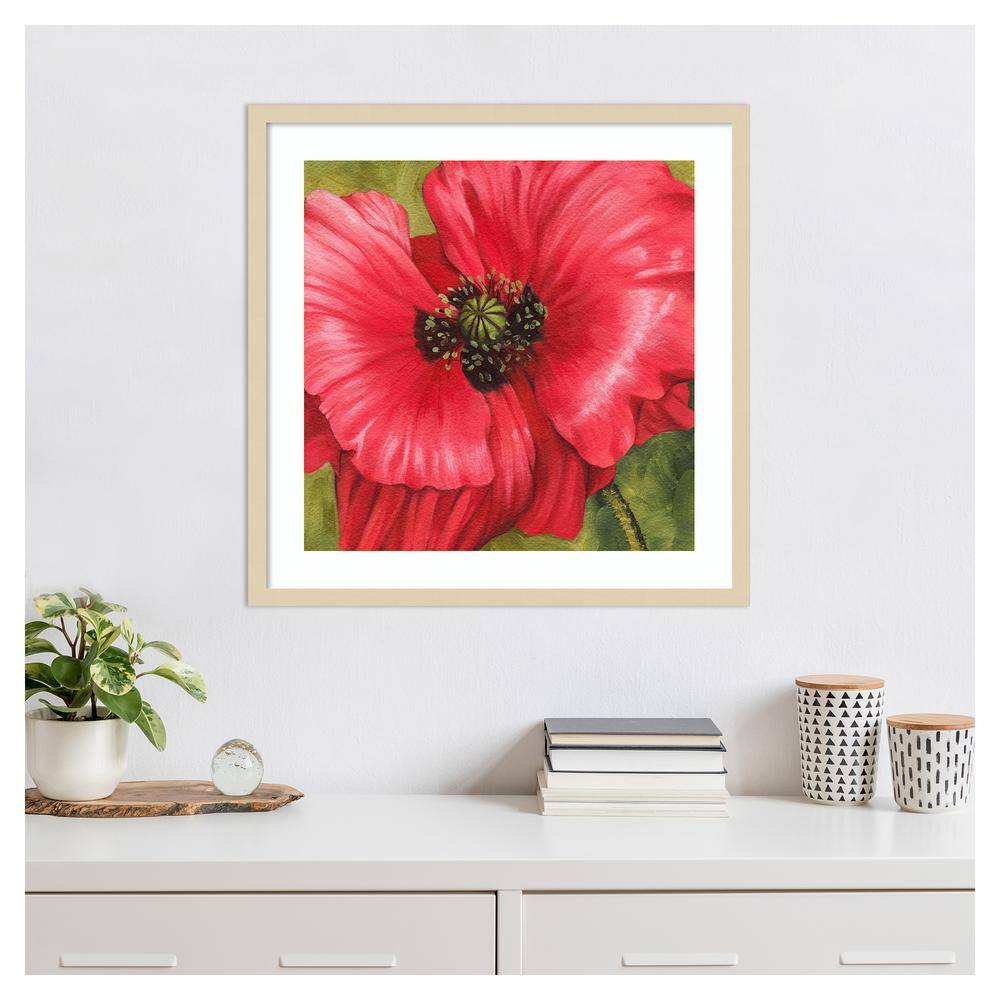 Vivid Poppy II Red and Green Framed Graphic Art Print