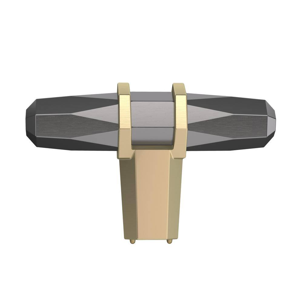 London Black Chrome and Golden Champagne Cabinet Knob