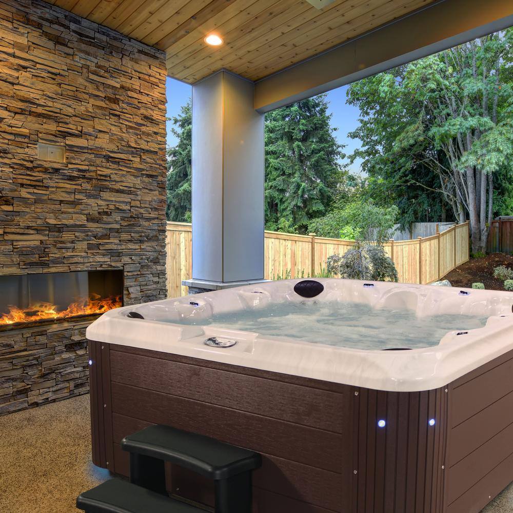 Grand Banks 6-Person Espresso Acrylic Hot Tub with LED Lighting