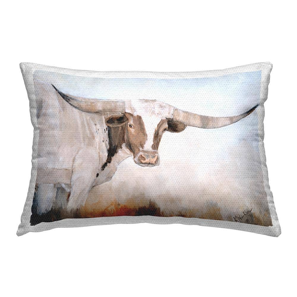 Abstract Longhorn Cow Brown Rectangular Outdoor Throw Pillow price history on PriceWatchPro