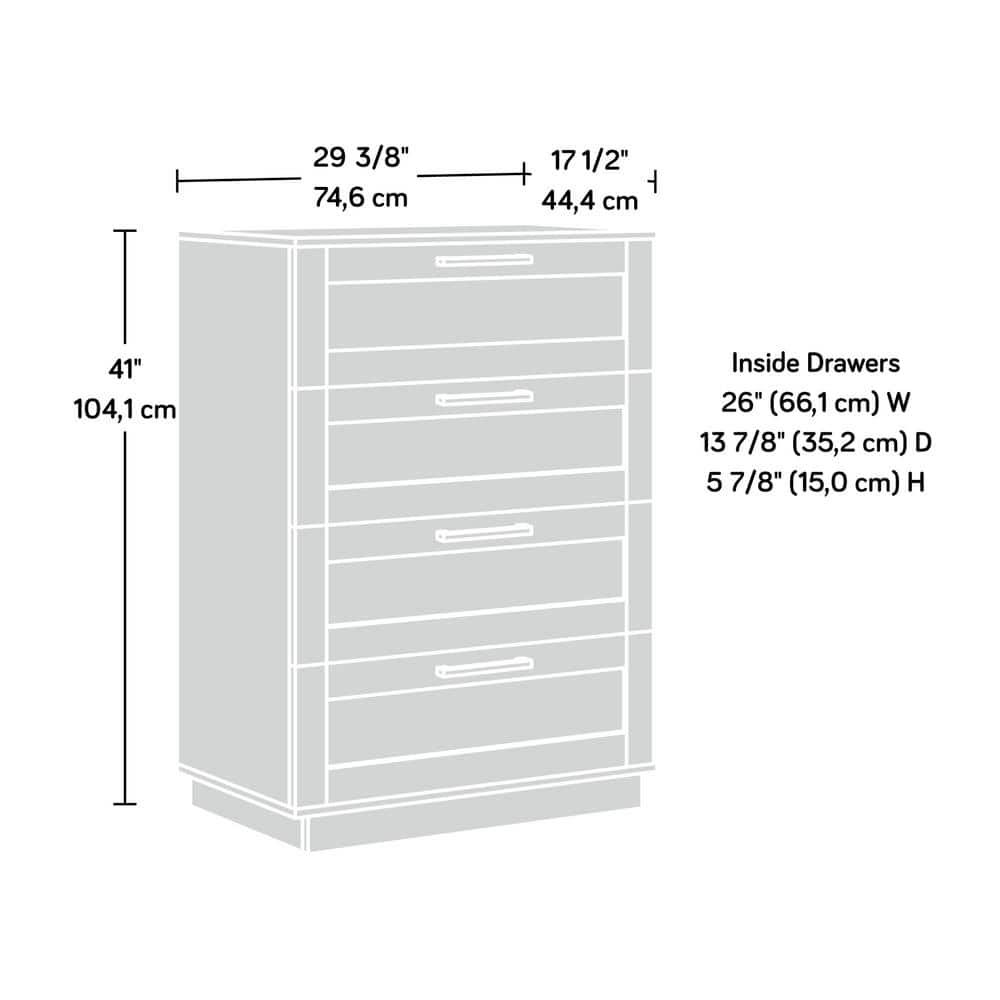 Raven Oak Black Coastal 4-Drawer Vertical Dresser