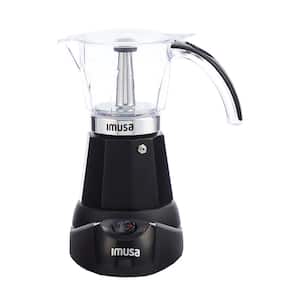 6-Cup Black Espresso Machine with Filter