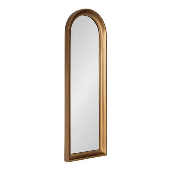 Hatherleig Gold 12 in. W x 36 in. H Traditional Arch Wood Framed Mirror