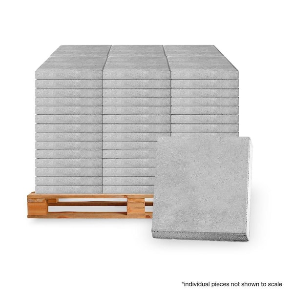 16 in. x 16 in. x 1.77 in. Pewter Square Concrete Step Stone (84-Pieces/149 sq. ft. /Pallet)