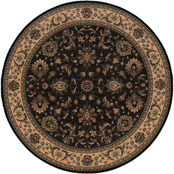 AVERLEY HOME Alyssa Black/Ivory 6 ft. x 6 ft. Round Traditional Area ...