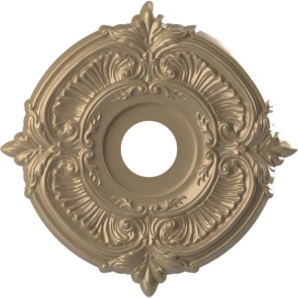 Ekena Millwork 16 in. O.D. x 3-1/2 in. I.D. x 1 in. P Attica Thermoformed PVC Ceiling Medallion in Universal Metallic Champagne Mist