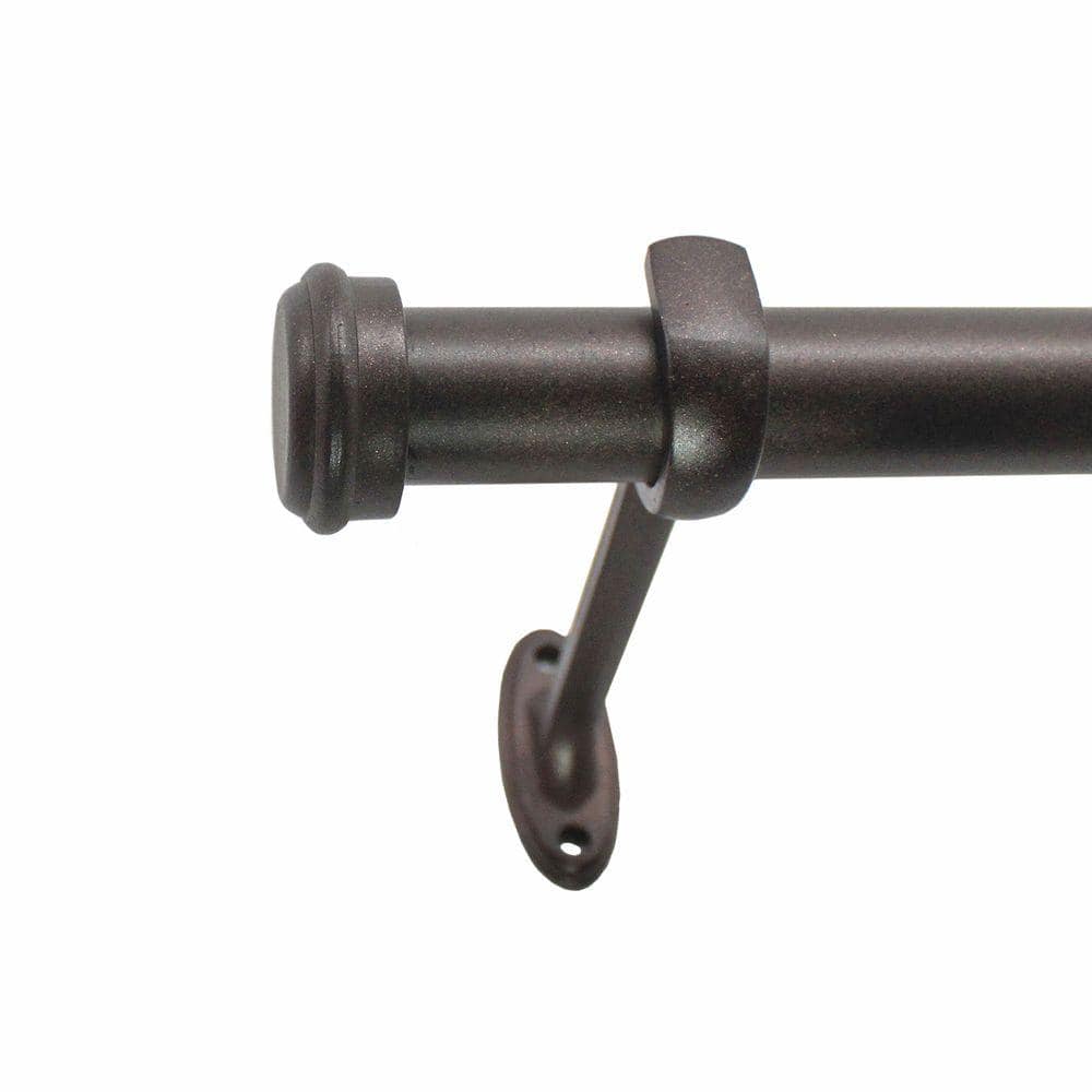 Adjustable Copper Single Curtain Rod with Finial, 36-72 Inches