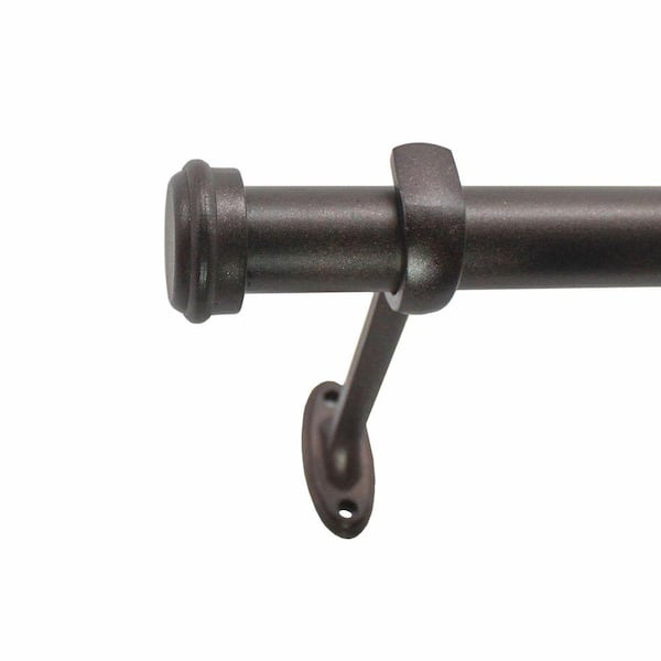Decopolitan End Cap 72 in. - 144 in . Adjustable Curtain Rod 7/8 in. in Toasted Copper with Finial