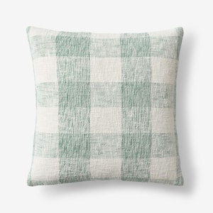 Company Cotton Textured Che Company Kids Green 20 in. x 20 in. Throw Pillow Cover