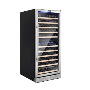 24 in. Dual Zone 116-Bottle Built-In and Freestanding Wine Cooler in Stainless Steel