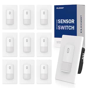 1-Pole Motion Sensor Light Switch, 120° Sensor Activated, for CFL/LED/Incandescent Bulb in Matte White, (10-Pack)