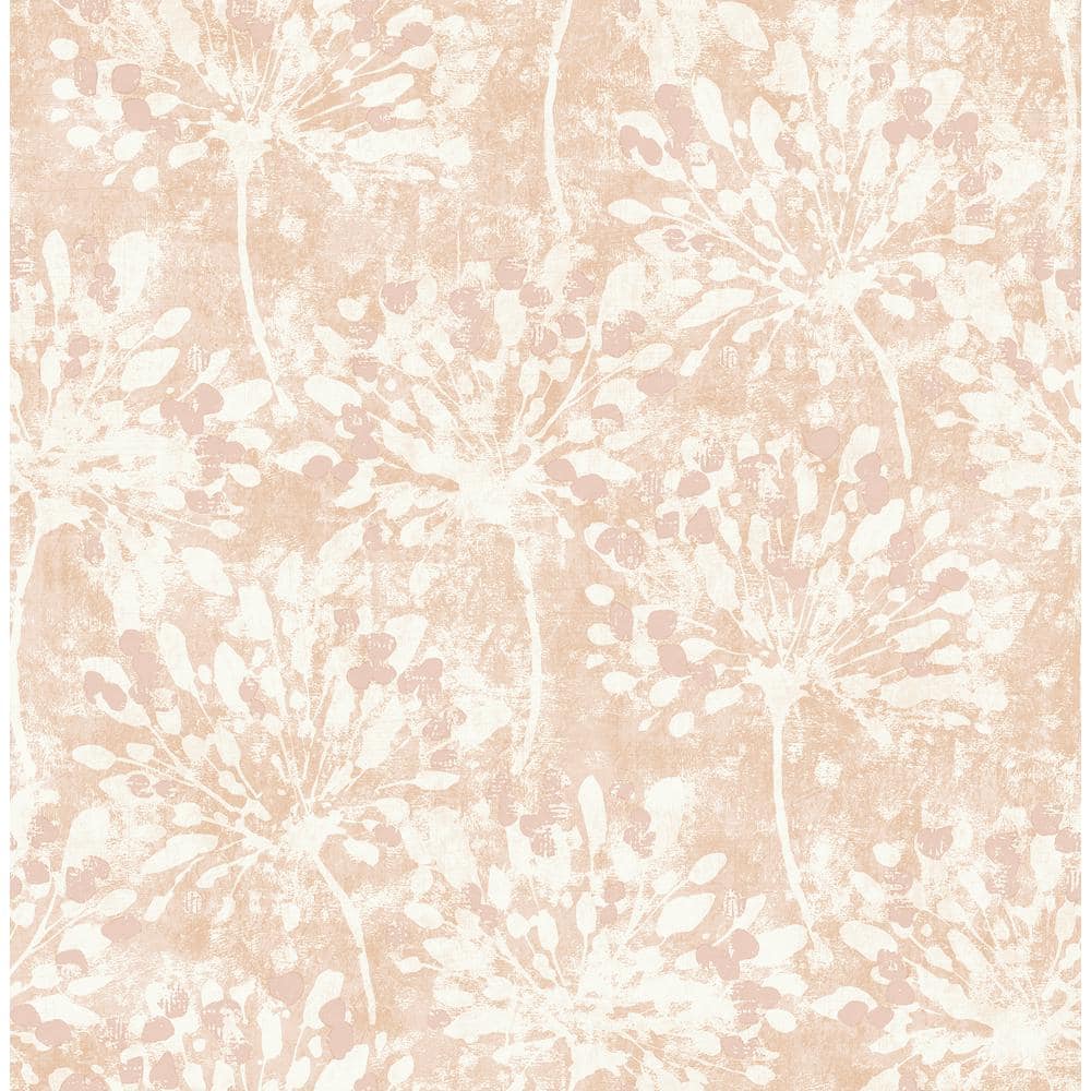 Dori Blush and White Floral Non-Woven Wallpaper