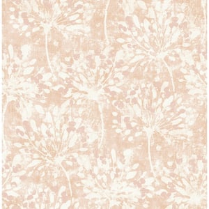 Dori Pink Painterly Floral Paper Non-Pasted Metallic Wallpaper