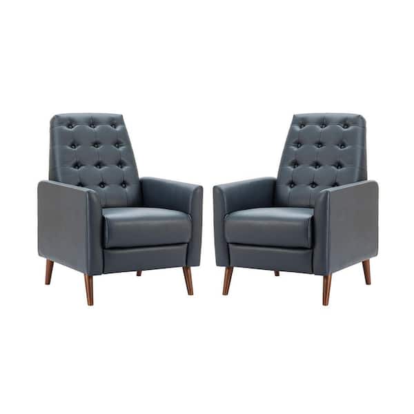 ARTFUL LIVING DESIGN Angela Navy Armchair With Reclining Function (Set of 2)