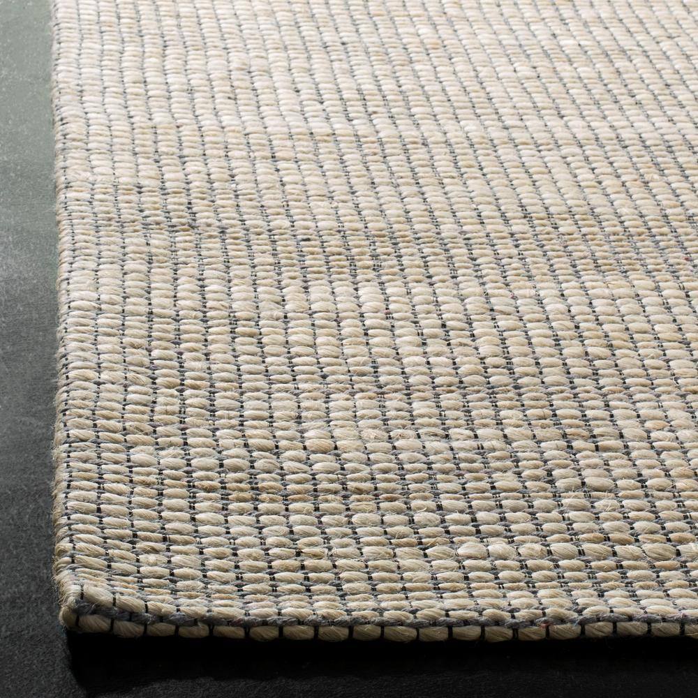 Ivory Flat Woven Synthetic Square Area Rug, 8'