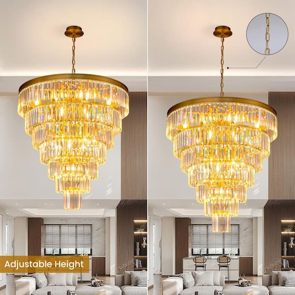 YUYI Modern Chandelier 40 in.20-Lights Gold Chandelier for Dining