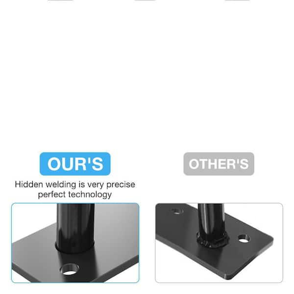 WINSOON 12 in. Black Metal Bench Hairpin Table Legs for Furniture