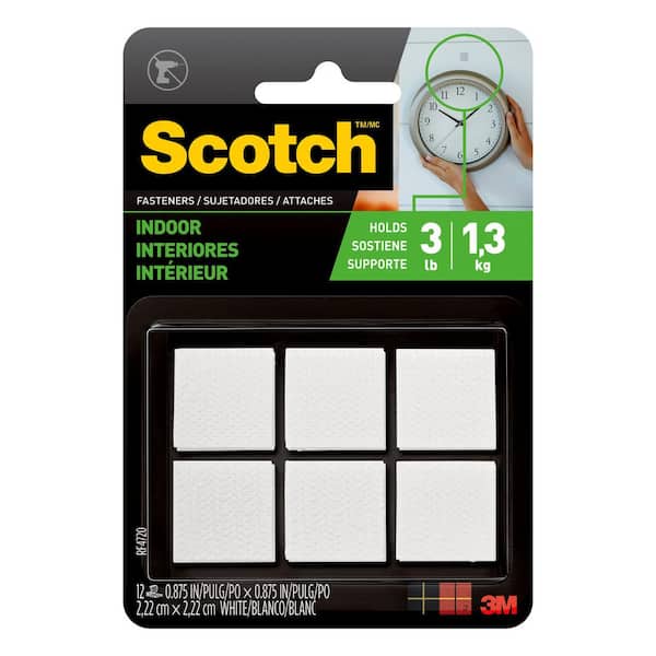 7/8 in. x 7/8 in. White Indoor Fasteners, 12 Sets of Squares