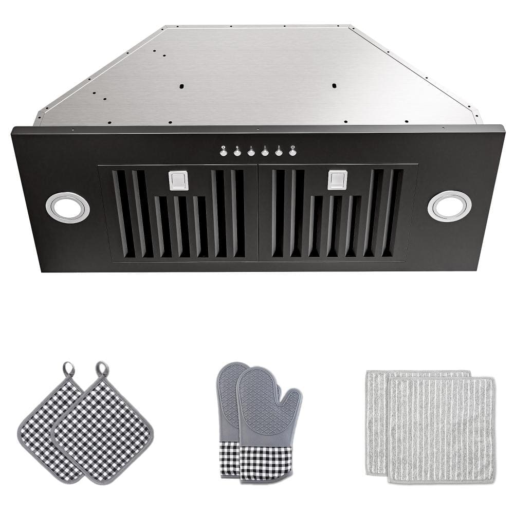 30 in. 300 CFM Convertible Insert Range Hood with Low Noise, Long-term Warranty, 4-Speed Control, Lights in Black price history on PriceWatchPro
