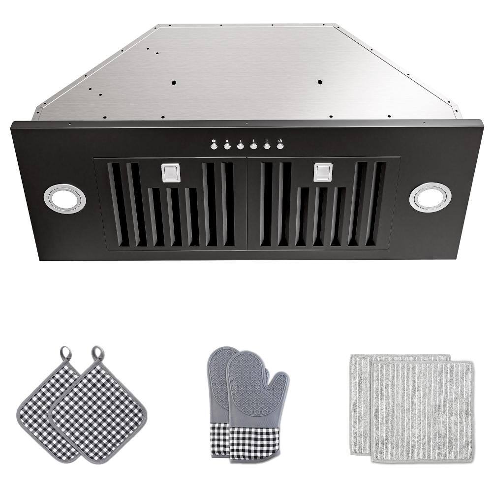 30 in. 600 CFM Convertible Insert Range Hood with Low Noise, Long-term Warranty, 4-Speed Control, Lights in Black price history on PriceWatchPro