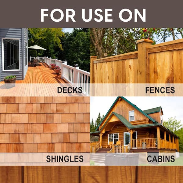 5 Gal. Dark Walnut/Flat Semi-Transparent Wood Deck Stain and Sealer