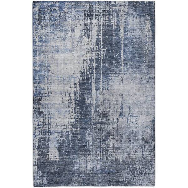 Dream Shag Premium Machine Washable Abstract ADS796 Navy 10 ft. x 14 ft. Area Rug