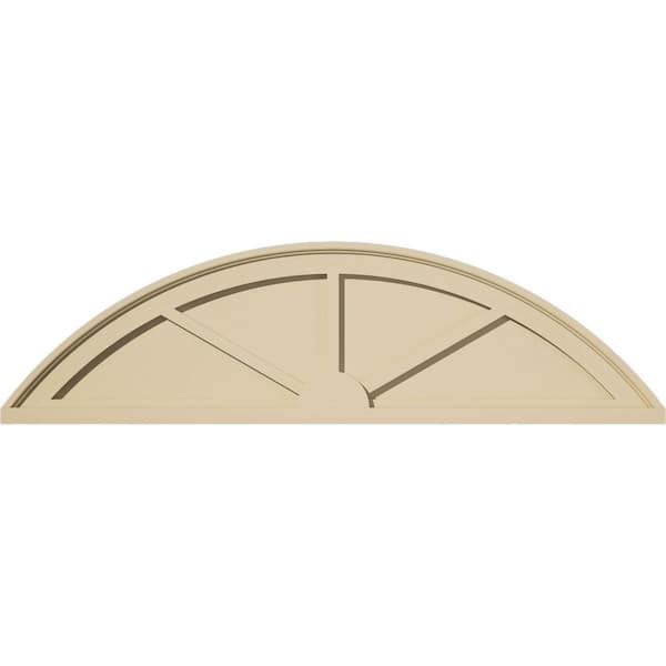 42-in W x 11-1/2-in H x 2-in P Segment Arch 3-Spoke Signature Urethane Pediment, Primed Tan