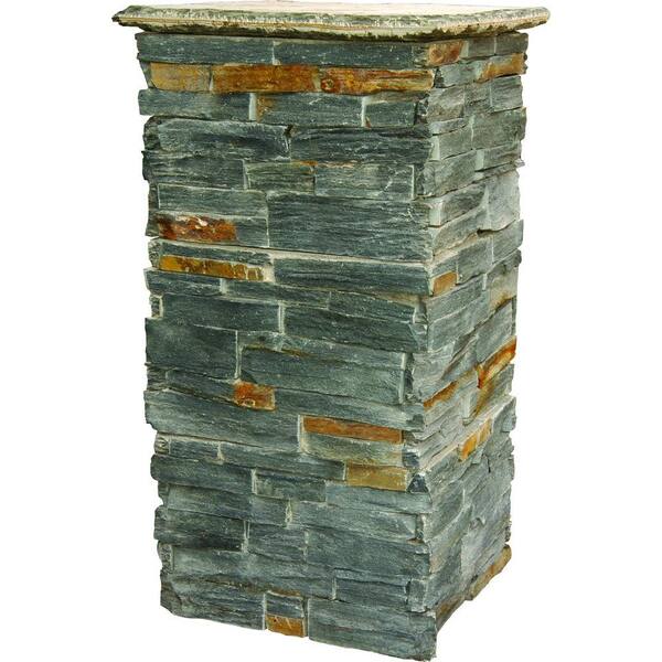 MSI 18 in. x 18 in. Charcoal Rust Natural Stone Column Kit with Cap