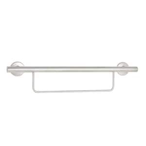 30 in. Lifestyle & Wellness Designer Newport Wall Mount Bathroom Shower Grab Bar with Towel Bar in Polished Finish