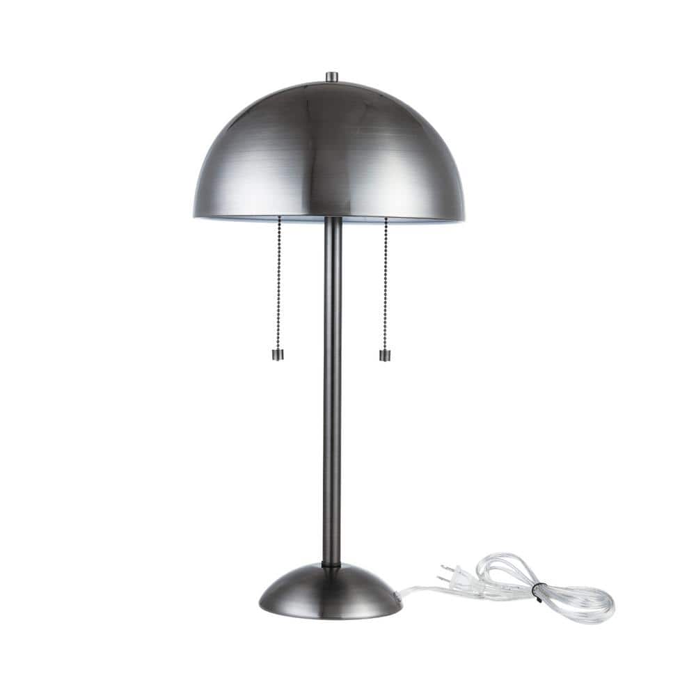 Novogratz X Globe Electric Haydel 21 In 2 Light Blackened Steel Table Lamp 67334 The Home Depot Light Blackened Steel Table Lamp, Two Bulb Lamp Shade