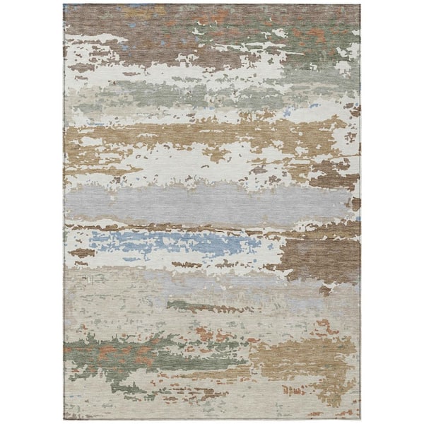 Chantille Machine Washable Indoor/Outdoor Abstract ACN2592 Ivory 8 ft. x 10 ft. Area Rug