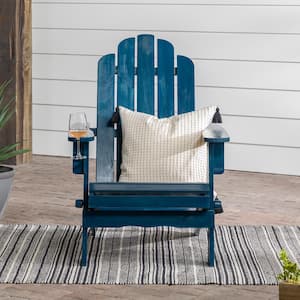 Navy Blue Outdoor Patio Wood Adirondack Chair