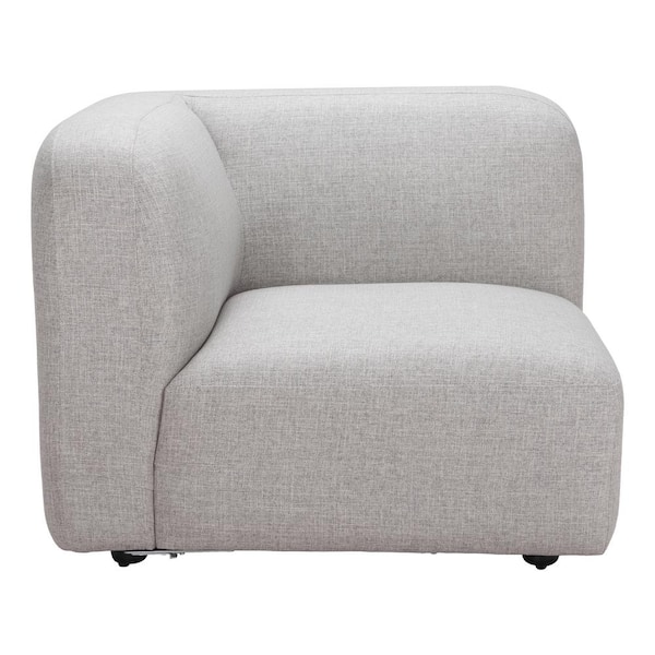 Biak 36.2 in. W. Straight Arm Performance Polyester Modular Modern Sofa in. Gray