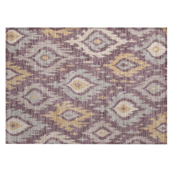 Chantille Machine Washable Indoor/Outdoor Abstract ACN3073 Plum 2 ft. x 3 ft. Accent Rug
