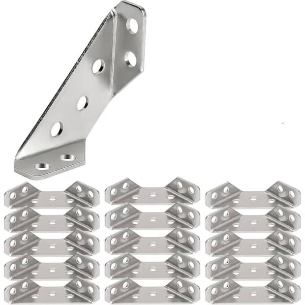 25PCS Universal Stainless Steel Furniture Corner Connector Brackets for Wood