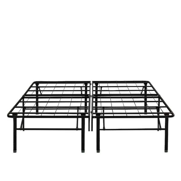 Boyd Sleep 18 in. Black Platform Metal No Box Spring Needed Mattress Frame Bed California King Size Platform Bed with Storage Space
