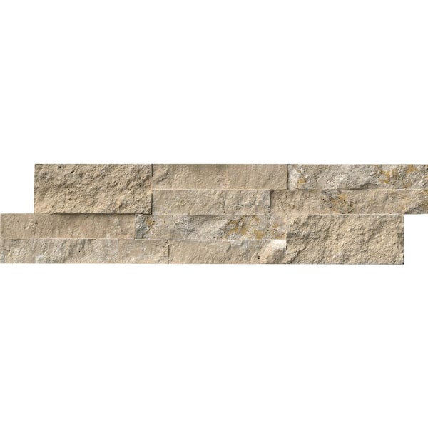 Durango Cream Splitface Ledger Panel 6 in. x 24 in. Travertine Wall Tile (30 cases/240 sq. ft. /Pallet)