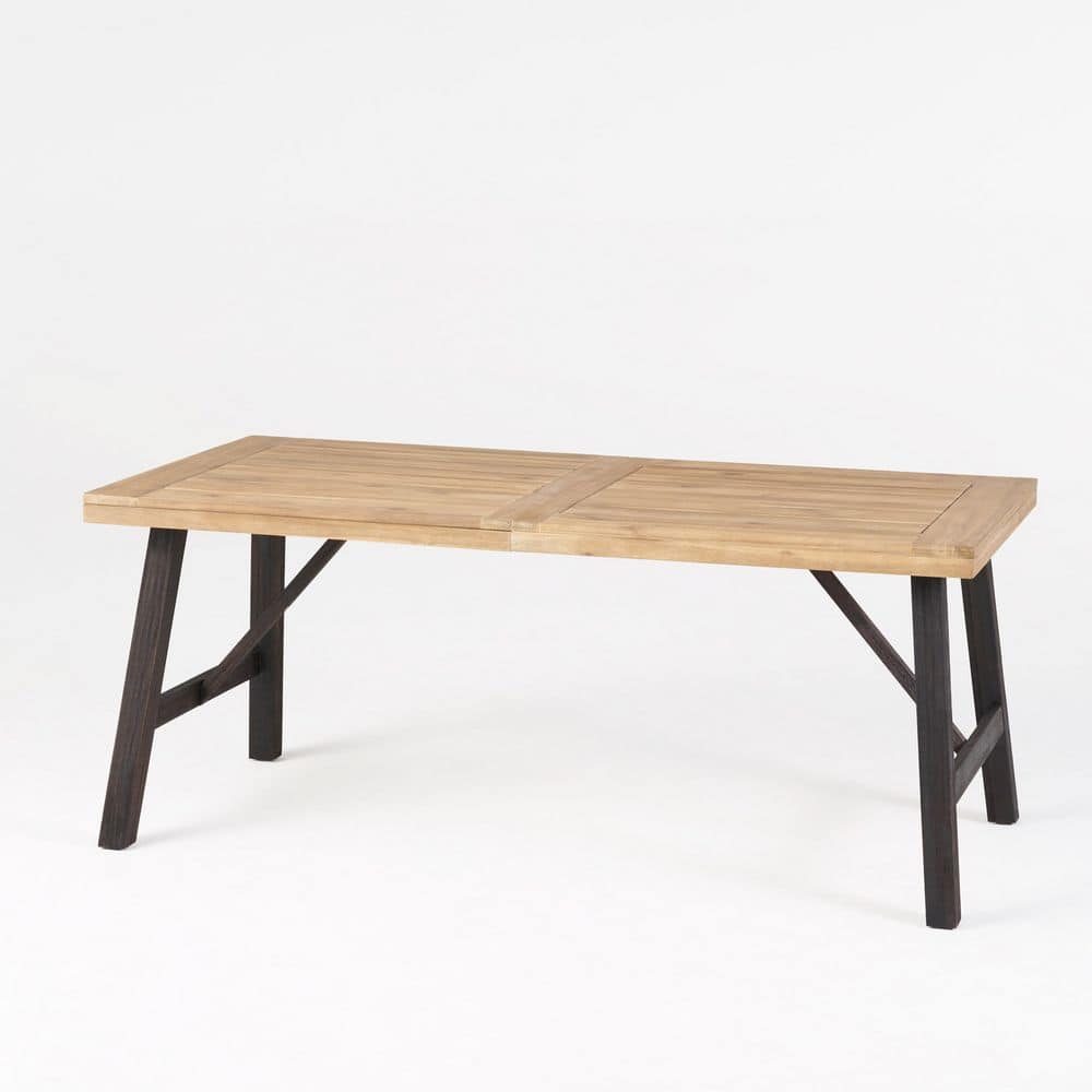 70.5 in. Acacia Wood Outdoor Dining Table in Brown for Garden price history on PriceWatchPro