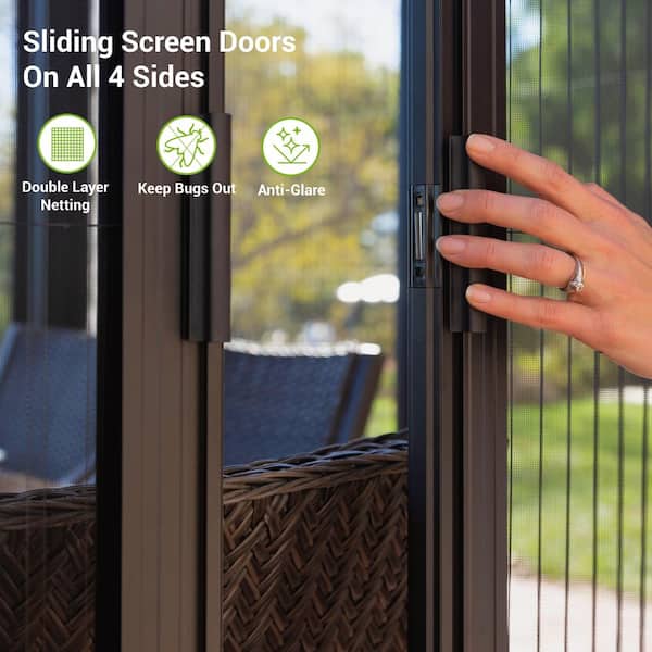 Paragon Outdoor Siena 12 ft. x 14 ft. Hard Top Gazebo with Sliding