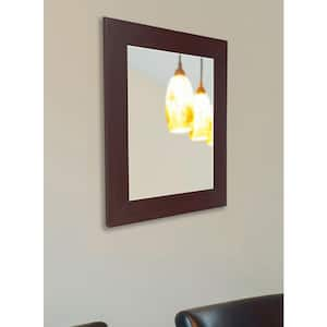 Medium Rectangle Dark Mahogany Modern Mirror (35.5 in. H x 29.5 in. W)