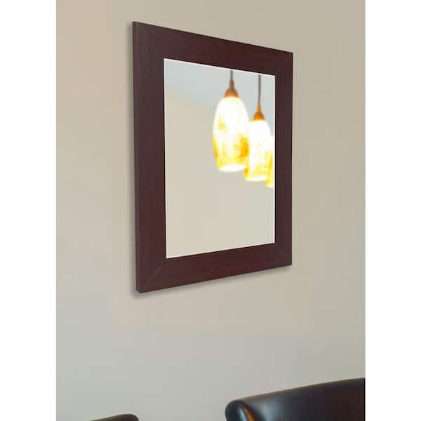 Unbranded Medium Rectangle Dark Walnut Contemporary Mirror (40 in. H x 30 in. W)