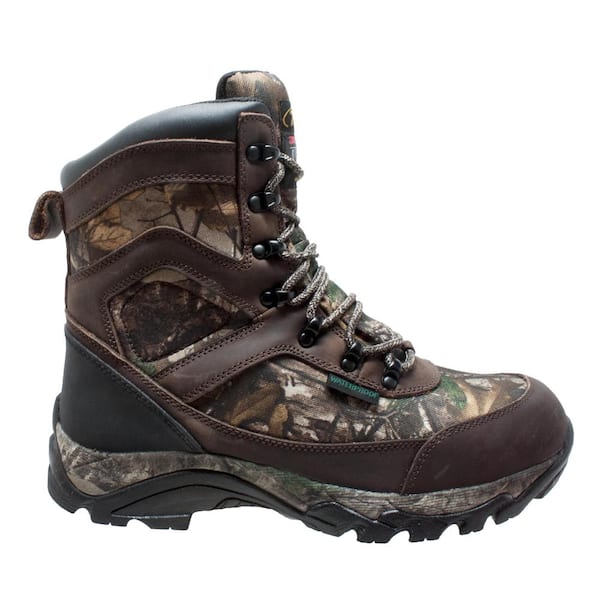 Tecs Men's Size 13 Camo Brown Grain Leather 9 in. Waterproof Hunting Boots