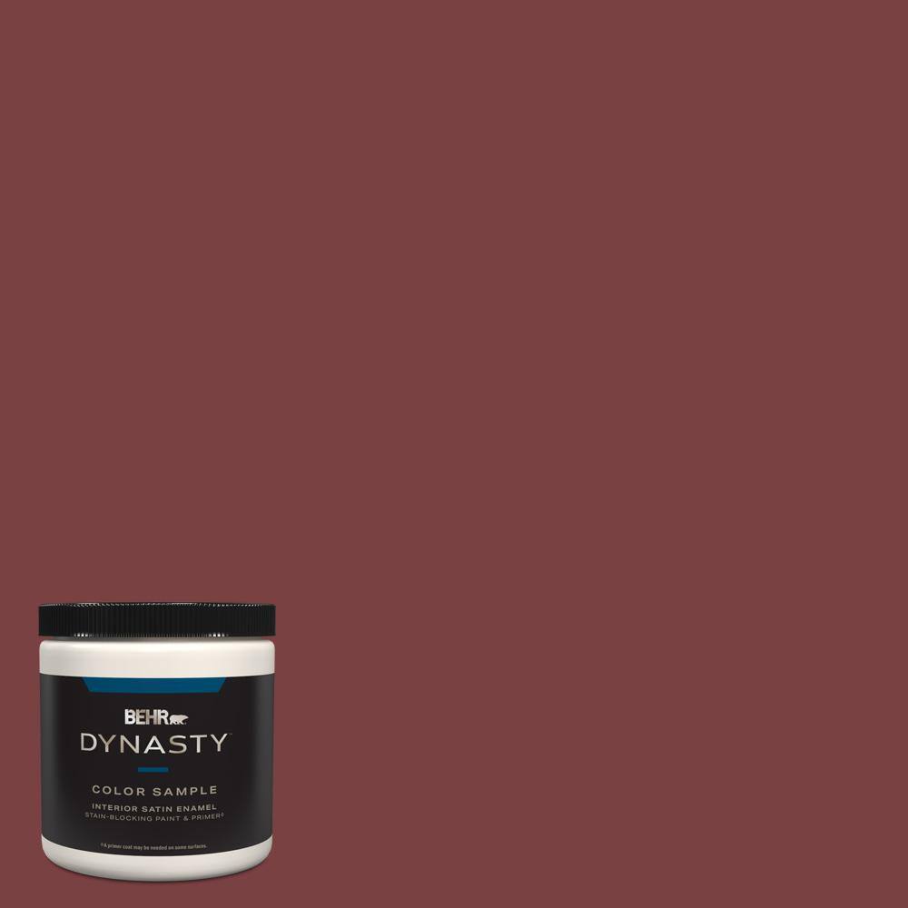 BEHR DYNASTY 8 oz. #PMD-43 Velvety Merlot Satin Enamel Stain-Blocking ...