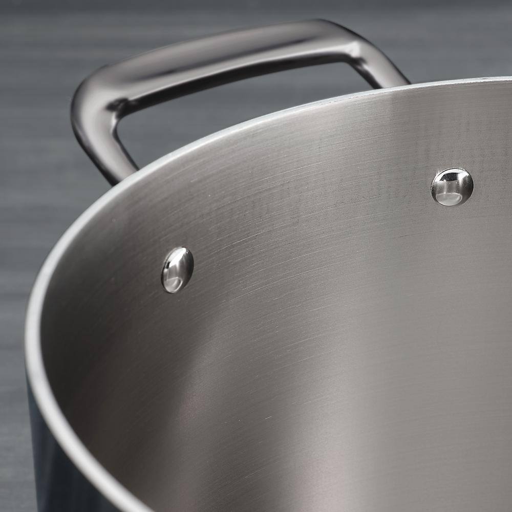 10-Piece Stainless Steel Tri-Ply Clad Cookware Set with Glass Lids