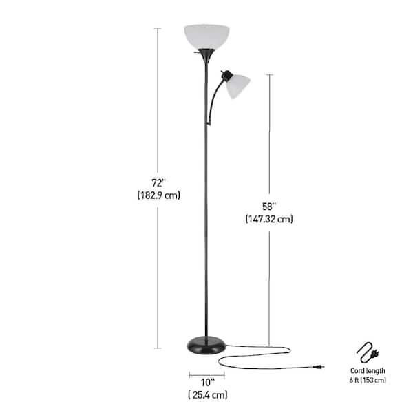 Matte Black Torchiere Floor Lamp, Replacement Concrete Base For Floor Lamp
