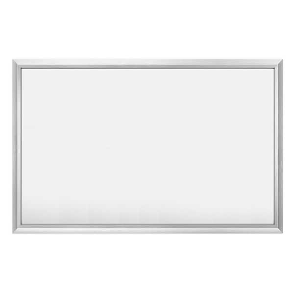 55 in. W x 36 in. H Rectangular Aluminum Alloy Framed and Tempered Glass Wall Bathroom Vanity Mirror in Brushed Silver