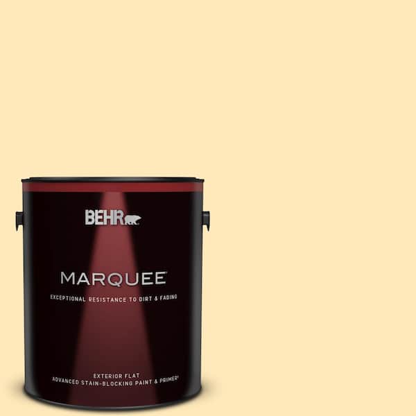 BEHR MARQUEE 1 gal. #PPL-69 Sunkissed Yellow Flat Exterior Paint & Primer