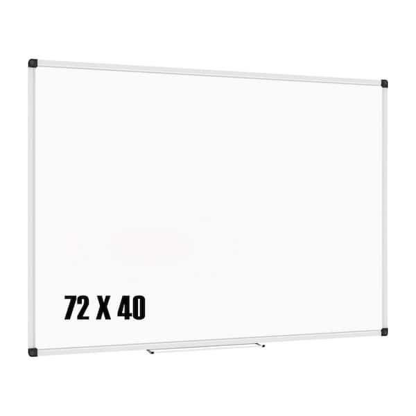 Magnetic Whiteboard 72 x 40 Inch Dry Erase White Board for Wall with Marker Tray Aluminum Frame Smooth Wipe