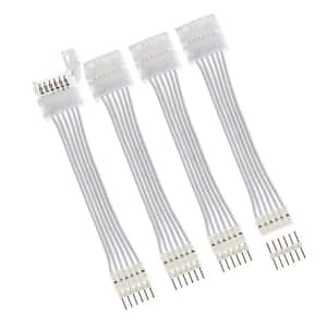 6-Pin to Cut-End Extension Connector for Philips Wiz LED Light Strips (2 in. White) (4-Pack)