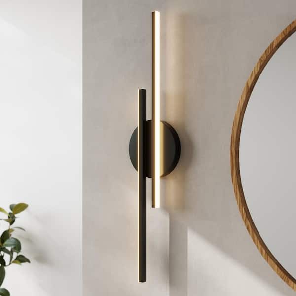 21.5 in. 2-Light Black LED Vanity Light for Bathroom